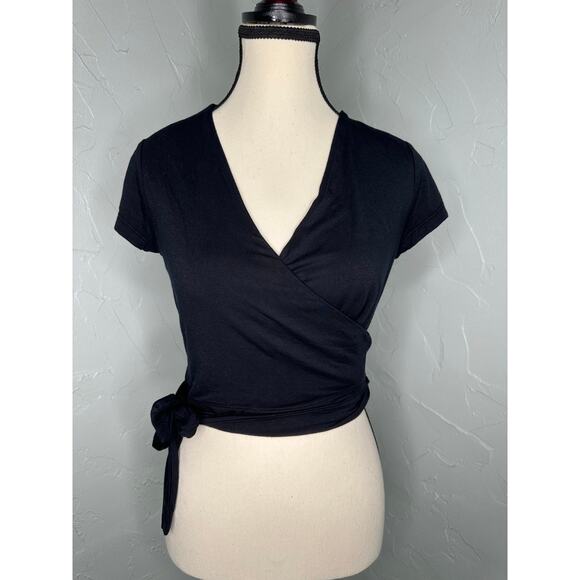 Shore Black Wrap T-Shirt - Picture 1 of 6